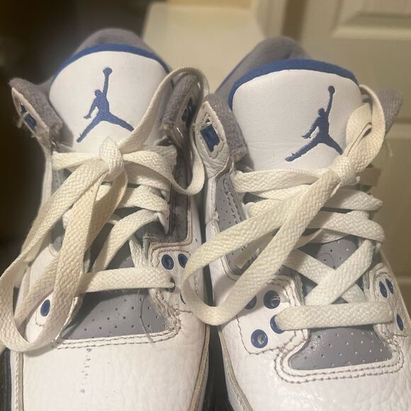 Jordan 3 Retro. Blue Racer. Kids. 5Y - Picture 8 of 10